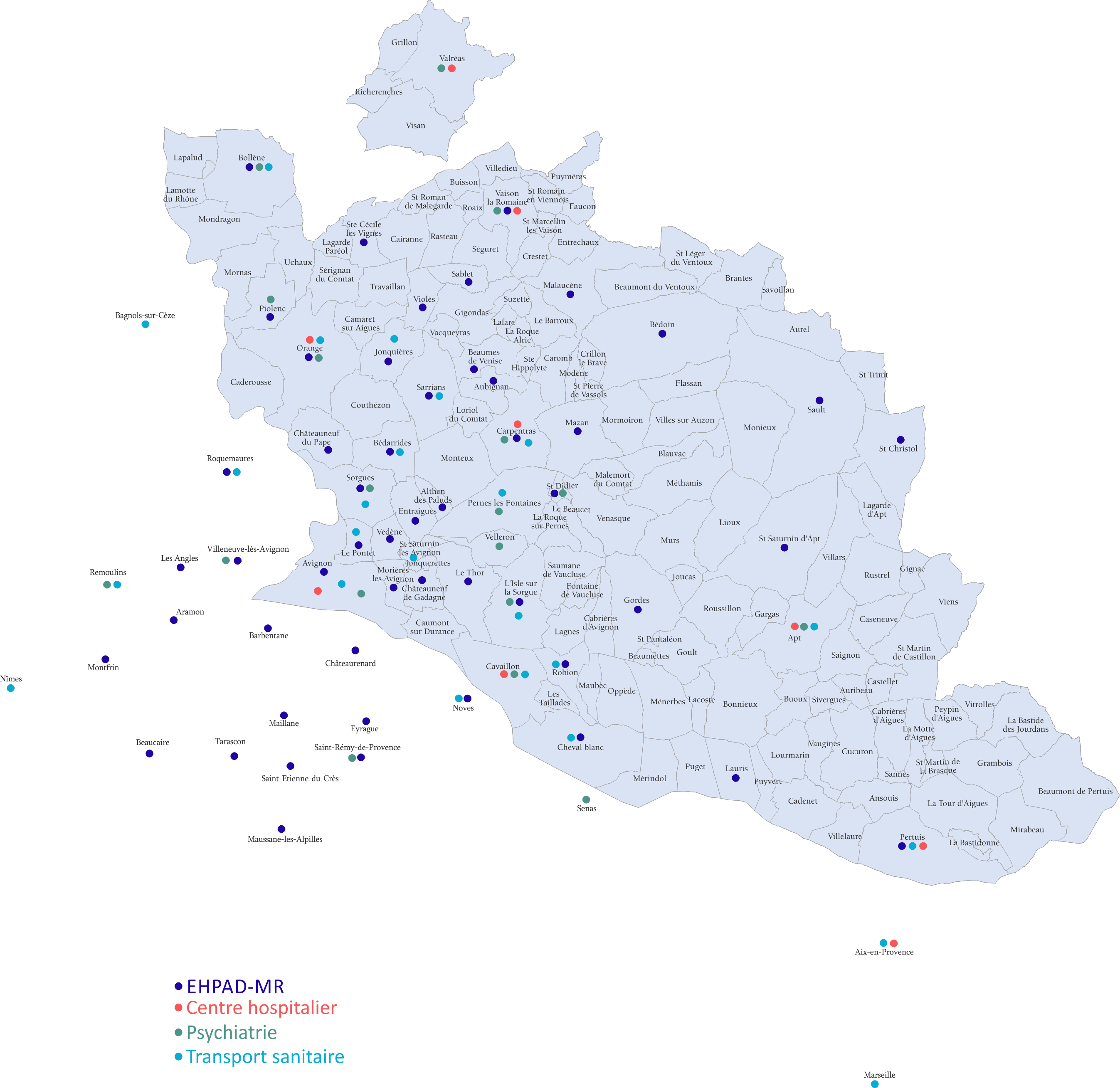 carte terrains de stage